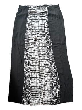 BCBGMaxAzria Black Skirt with White Mosaic Center Panel